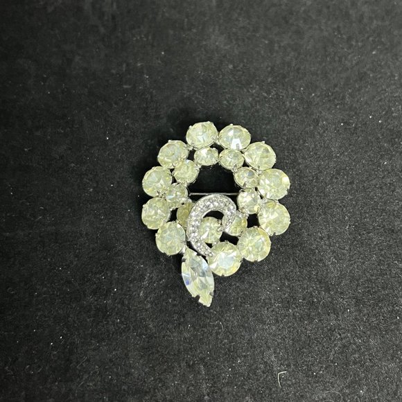 Vintage Weiss Silver Tone Clear Rhinestone Brooch Signed (3185) - Picture 2 of 4